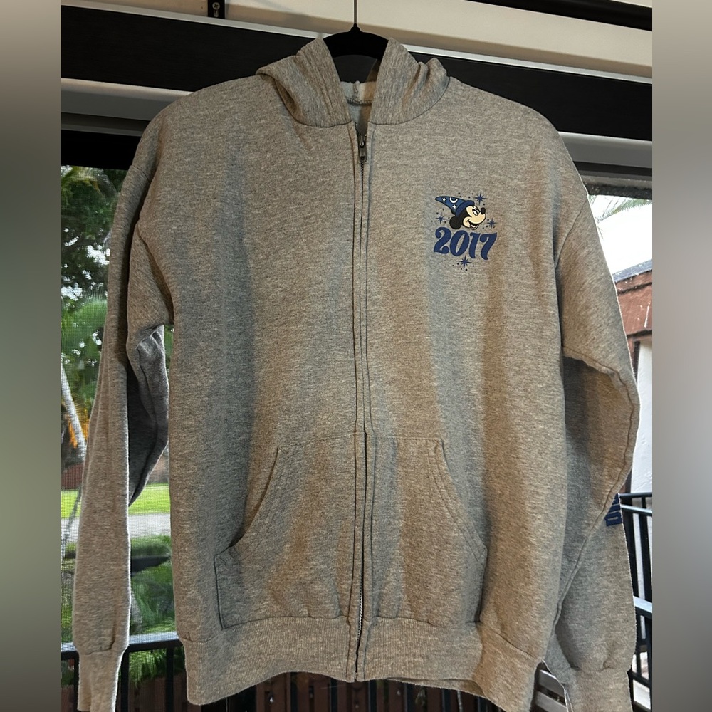 Walt Disney World zip up grey hoodie 2017 limited release